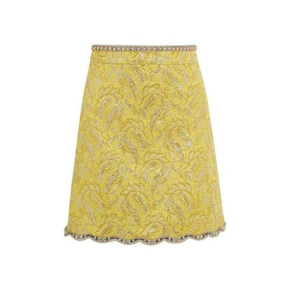 Balmain - Black Chevron Fringed Mini Skirt - FR 42